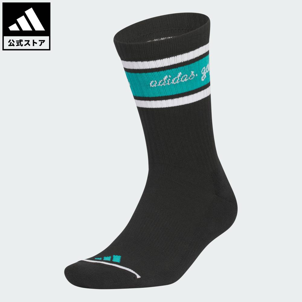 【公式】アディダス adidas 返品可 ゴルフ 【ゴルフ】グラフィック クルーソックス パフォーマンス ユニセックス アクセサリー ソックス・靴下 黒 ブラック JM2731