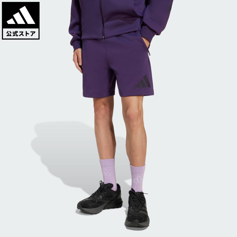 【公式】アディダス adidas 返品可 ライフスタイル Z.N.E. ショーツ スポーツウェア メンズ ウェア・服 ショートパンツ・短パン 紫 パープル JW4747