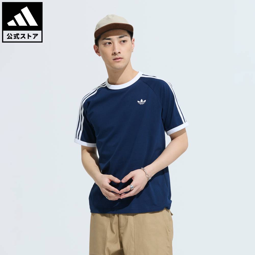 乐天商城 - 【ポイント20倍 04/29 00:00～05/06 23:59】 【公式】アディダス adidas 返品可 ライフスタイル スリーストライプス Tシャツ オリジナルス メンズ ウェア・服 Tシャツ 青 ブルー KE3536 【PT】