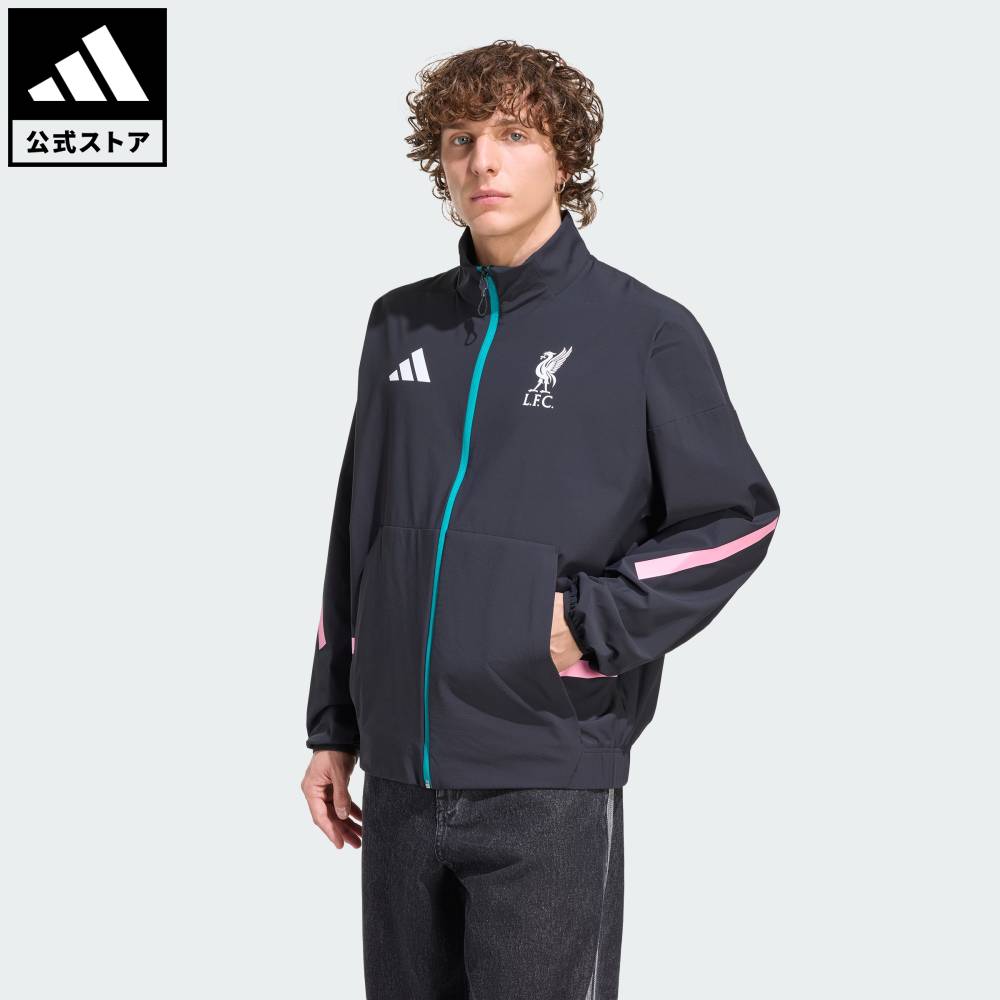 【公式】アディダス adidas 返品可 サッカー リバプールFC Z.N.E. アンセムジャケット パフォーマンス ユニセックス ウェア・服 ジャージ 黒 ブ...