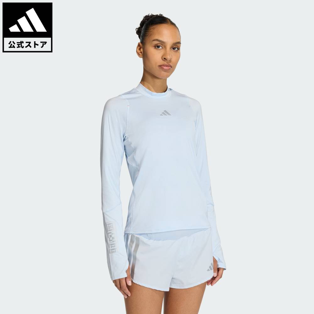 【公式】アディダス adidas 返品可 ランニング アディゼロ 駅伝 ランニング長袖Tシャツ パフォーマンス レディース ウェア・服 Tシャツ 青 ブルー KB1514