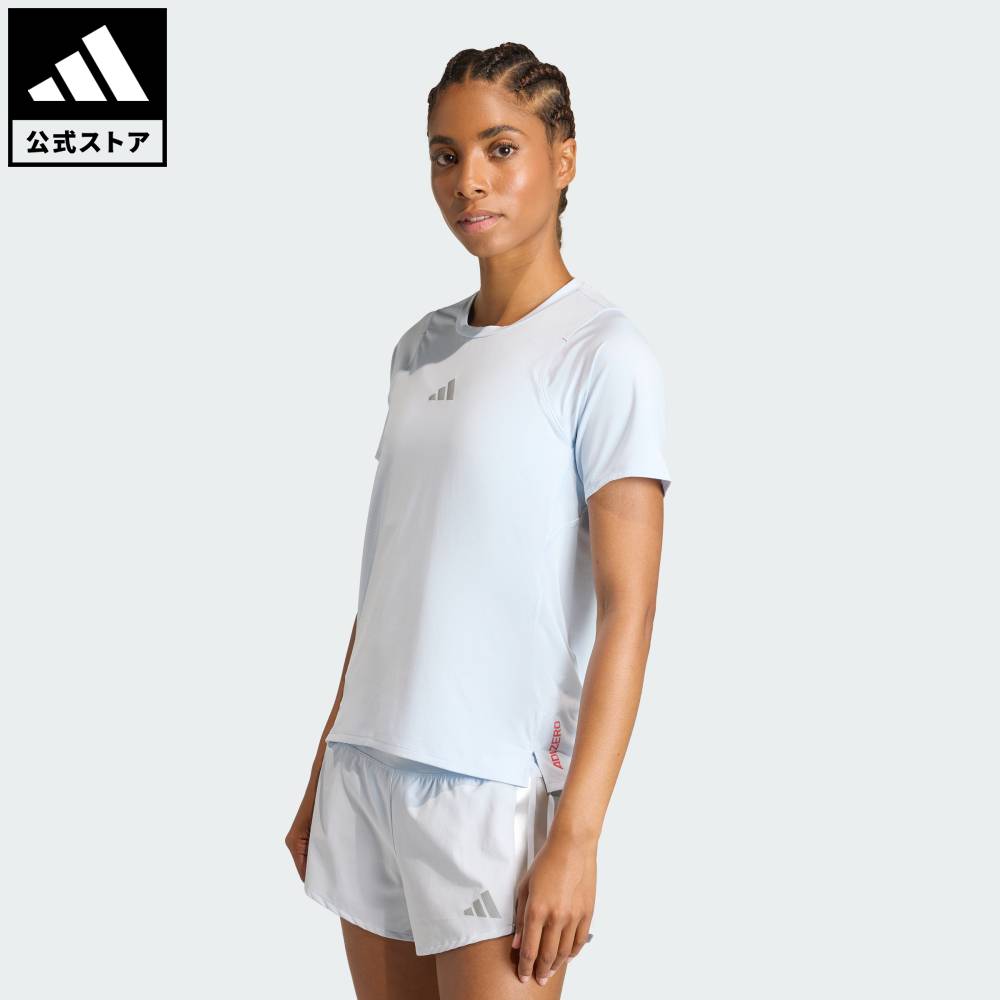 【公式】アディダス adidas 返品可 ランニング アディゼロ駅伝ランニングTシャツ パフォーマンス レディース ウェア・服 Tシャツ 青 ブルー KB1543