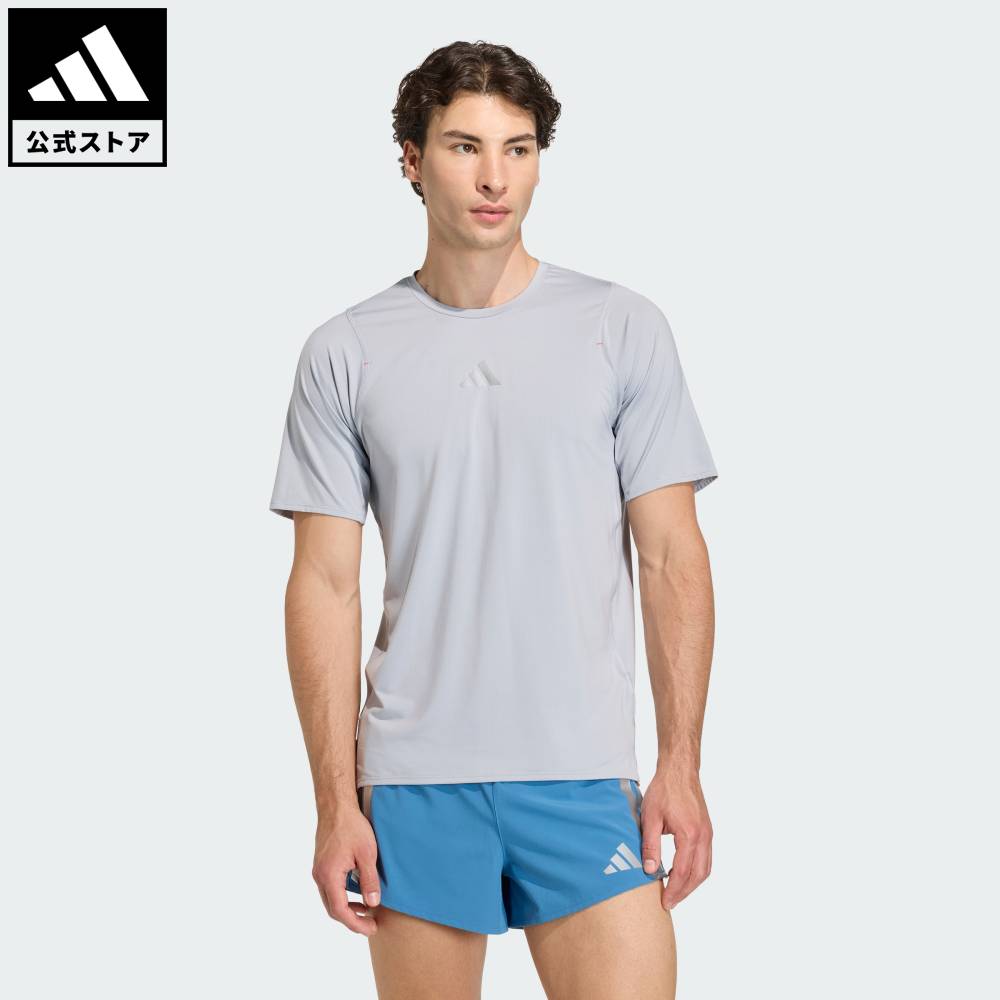 【公式】アディダス adidas 返品可 ランニング アディゼロ駅伝ランニングTシャツ パフォーマンス メンズ ウェア・服 Tシャツ グレー KB1544
