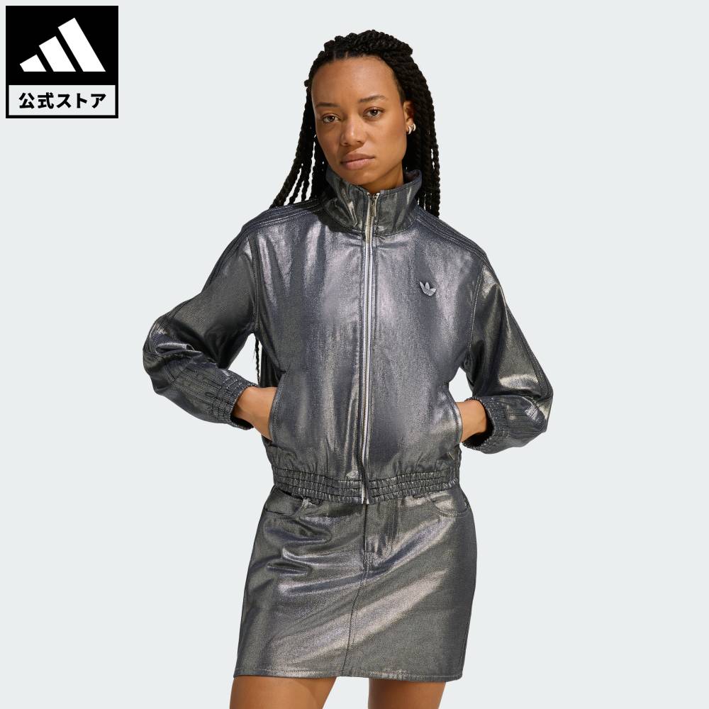 【公式】アディダス adidas 返品可 ライフスタイル ファイヤーバード トラックトップ デニム オリジナルス レディース ウェア・服 ジャージ シルバー KD2910
