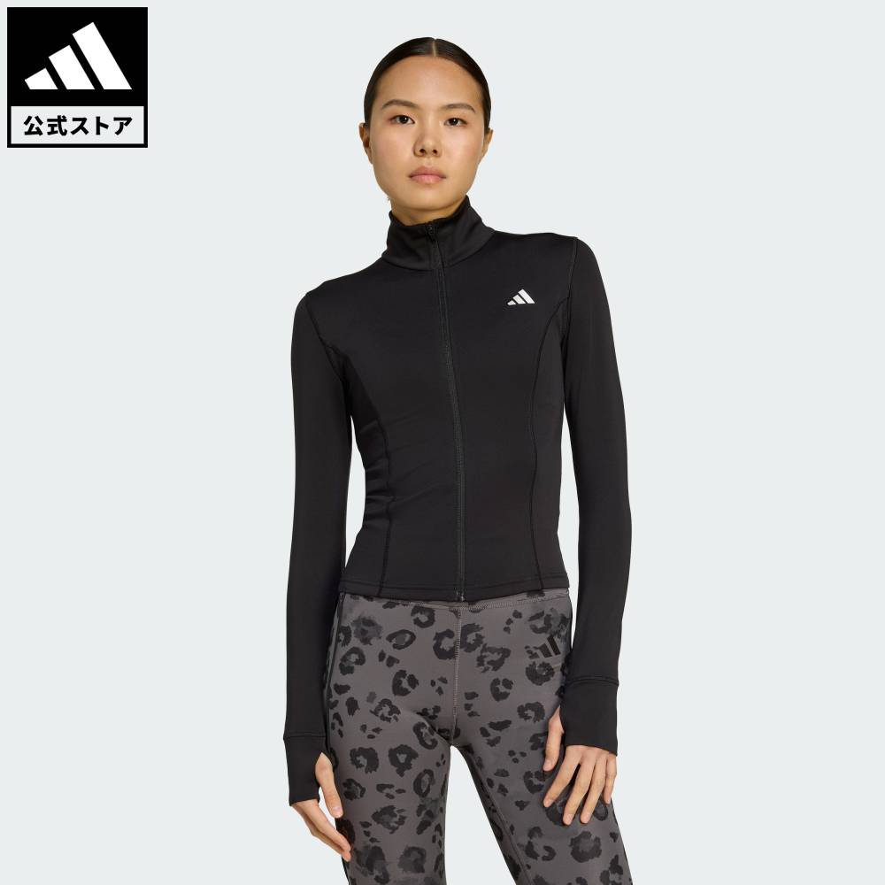 【公式】アディダス adidas 返品可 ジム・トレーニング Optimeエッセンシャルズ フルジップ ジャケット パフォーマンス レディース ウェア・服 ジャージ 黒 ブラック JM9185