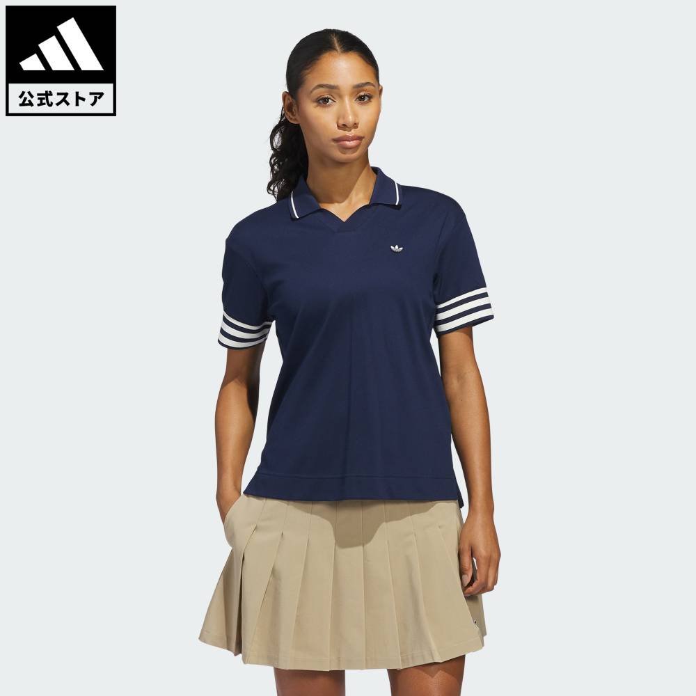 【公式】アディダス adidas 返品可 ゴルフ オリジナルス スリーストライプス ポロシャツ オリジナルス レディース ウェア・服 ポロシャツ 青 ブルー KA9855