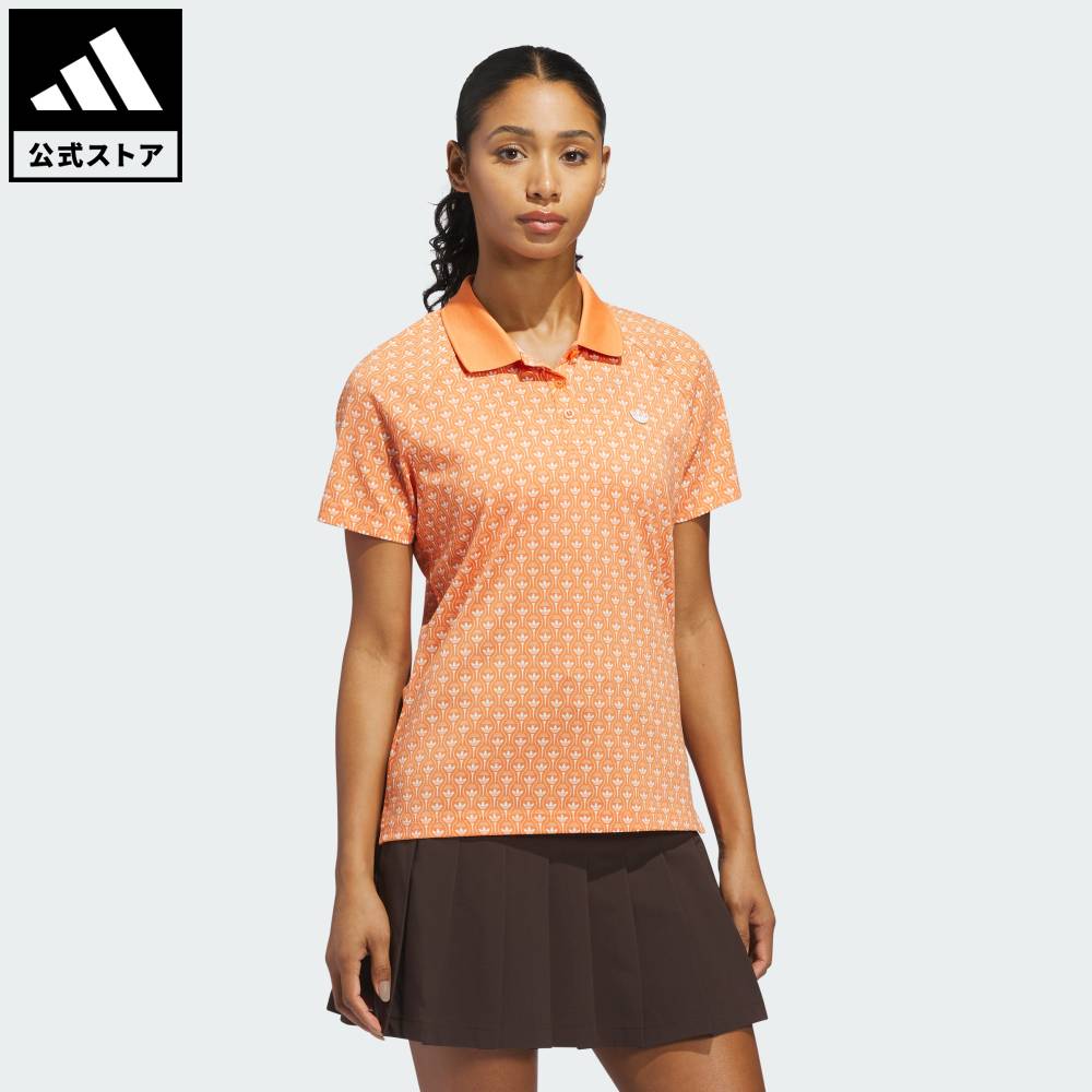 【公式】アディダス adidas 返品可 ゴルフ オリジナルス オールオーバー トレフォイル ポロシャツ オリジナルス レディース ウェア・服 ポロシャツ オレンジ KE7775