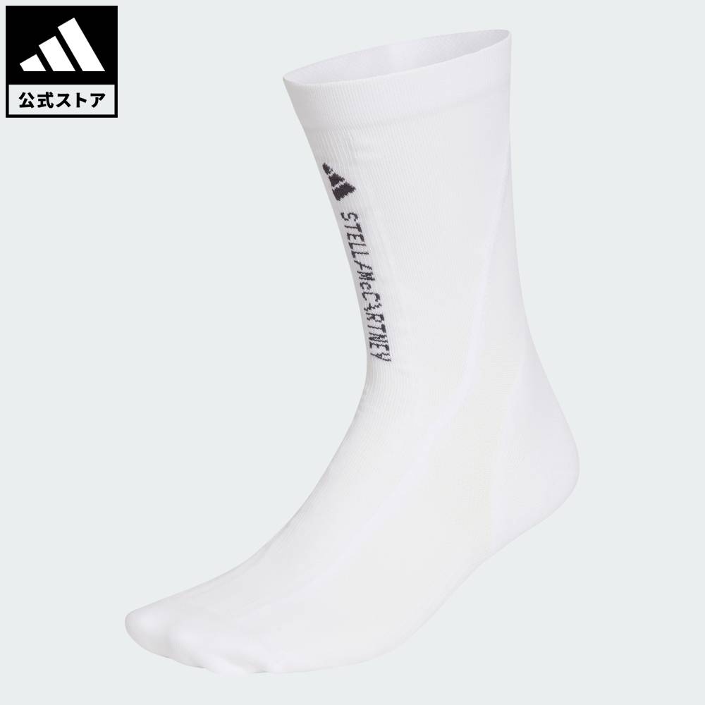 乐天商城 - 【ポイント20倍 5/9 20:00～5/20 23:59】 【公式】アディダス adidas 返品可 ジム・トレーニング adidas by Stella McCartney クルーソックス アディダス バイ ステラマッカートニー レディース アクセサリー ソックス・靴下 白 ホワイト KF3572 【PT】