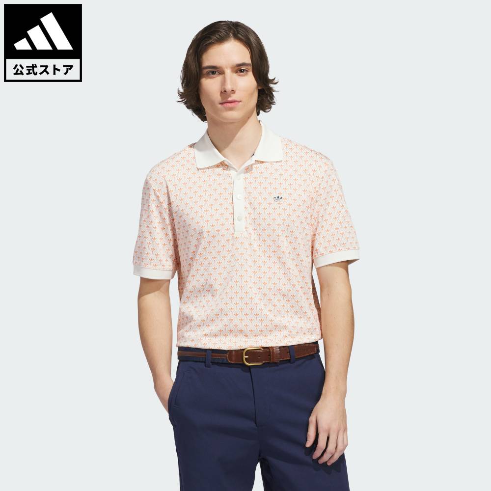 Brand：オリジナルスSports：ゴルフCategory：ウェア・服【03cg】【color:ホワイト】【size:J/S】 【size:J/M】 【size:J/L】 【size:J/XL】 【size:J/2XL】 【size:J/3XL】 スポーツブランドアディダス公式ショップ返品・交換についてオリジナルス オールオーバー トレフォイル ポロアディダス オリジナルス オールオーバー トレフォイル ポロでゴルフコースにクラシックなスタイルを。カジュアルでシックな印象と機能的なディテールを融合し、ゴルフセッションやクラブハウスでのひととき、日常の外出にぴったり。左胸に配したアイコニックなトレフォイルが、タイムレスなデザインにスポーツのヘリテージを添える。ソフトな肌触りのシングルジャージー生地を使用し、スムーズな動きをサポート。ボタン付きの前立てと襟のデザインで、気分に合わせてスタイルの変化を楽しめる。汎用性を意識したデザインで、好みに合わせた着こなしに対応。ティーオフの瞬間も、オフの日の外出も、スタイリッシュさと快適さで、アディダスならではのクオリティを感じよう。快適さとスタイルを兼ね備えた、シングルジャージー素材のクラシックなポロシャツ。レギュラーフィットボタンプラケット綿65% / ナイロン（PA6）35%（リサイクル素材100%）シングルジャージー生地襟付き商品番号：KF7721色：Chalk White / Dusky Orangeモデル：VW578スポーツ：ゴルフSize胸囲うしろ着丈袖丈J/SJ/MJ/LJ/XLJ/2XLJ/3XL※ 上記の数値はそれぞれのサイズにおける製品の寸法を表しています。※ 商品によっては、表示の寸法から若干の誤差（1～2cm）が発生する場合があります。※ 同じサイズでも、製品の素材の特徴やデザインによって着用感が異なる場合があります。Other Color