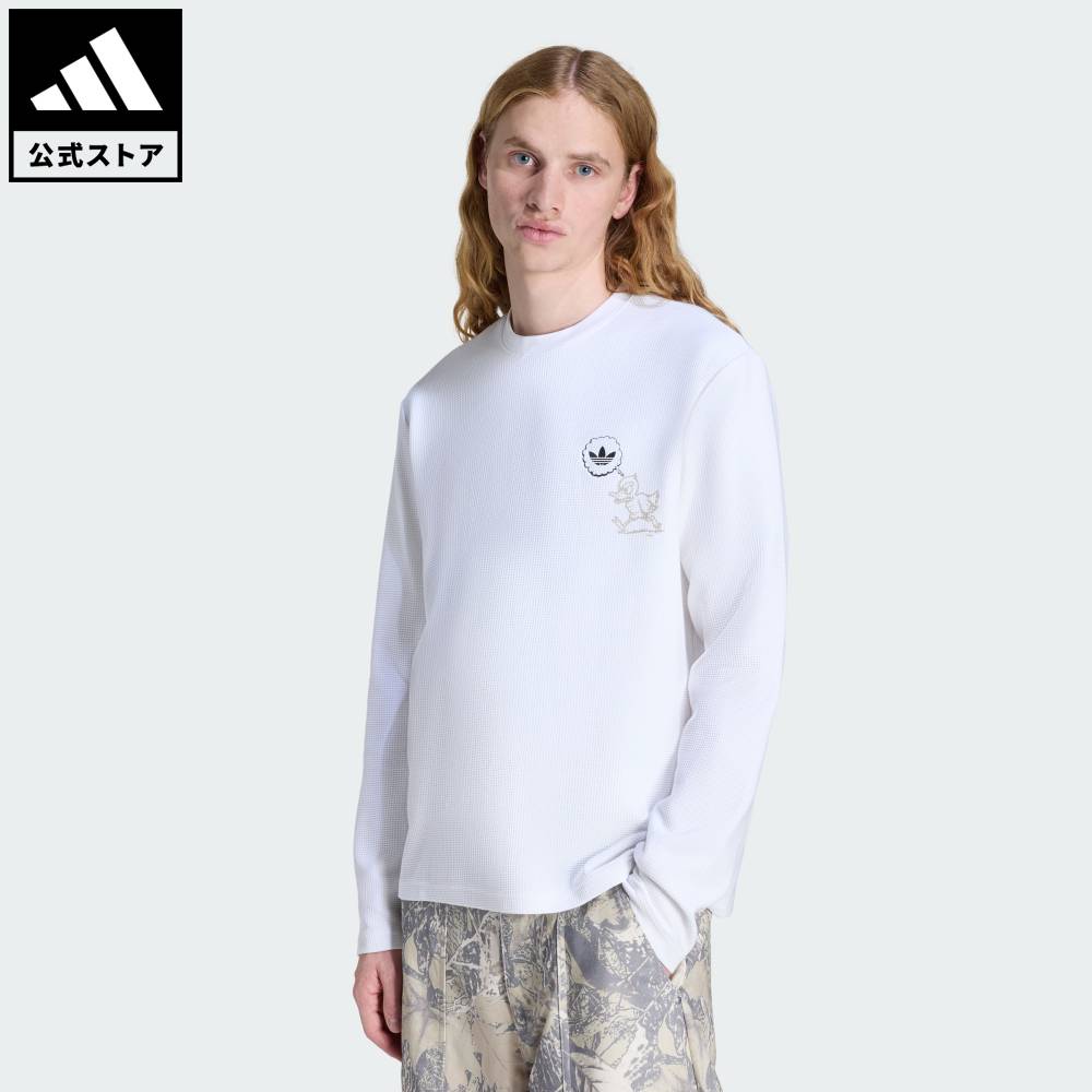 【公式】アディダス adidas 返品可 ライフスタイル オリジナルズ ワッフル ワークウェア 長袖シャツ オリジナルス メンズ ウェア・服 シャツ 白 ホワイト KG6440