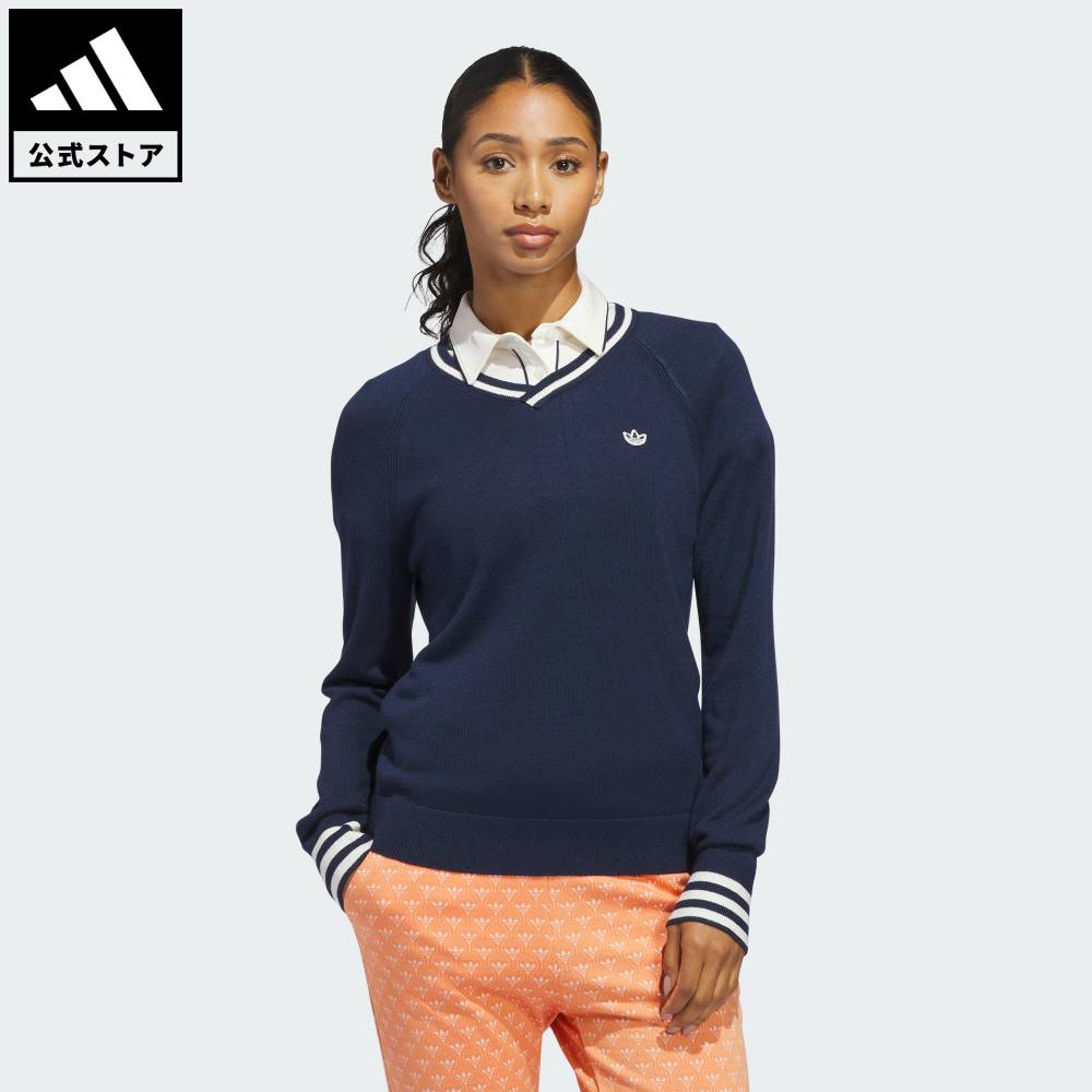 【公式】アディダス adidas 返品可 ゴルフ オリジナルス カシミア セーター オリジナルス レディース ウェア・服 スウェット（トレーナー） 青 ブルー JY5291