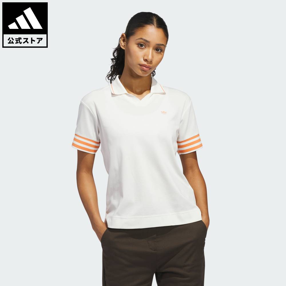 【公式】アディダス adidas 返品可 ゴルフ オリジナルス スリーストライプス ポロシャツ オリジナルス レディース ウェア・服 ポロシャツ 白 ホワイト KB9214