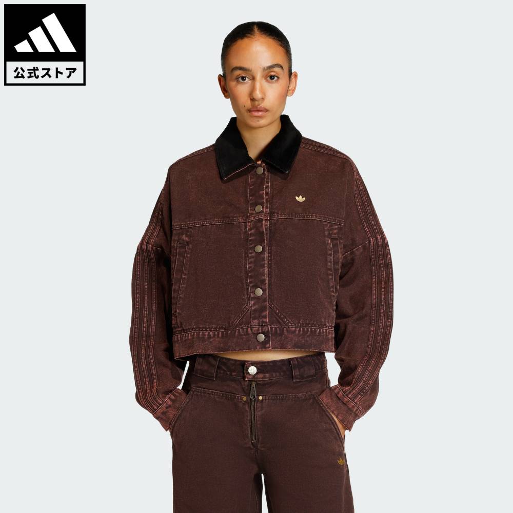 乐天商城 - 【ポイント20倍 5/9 20:00～5/20 23:59】 【公式】アディダス adidas 返品可 ライフスタイル キャンバス トラックトップ ジャケット オリジナルス レディース ウェア・服 ジャケット ブラウン KC8889 【PT】