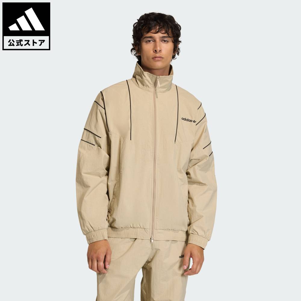 乐天商城 - 【ポイント20倍 5/9 20:00～5/20 23:59】 【公式】アディダス adidas 返品可 ライフスタイル カットライン トラックトップ オリジナルス メンズ ウェア・服 ジャージ ベージュ KE0095 【PT】