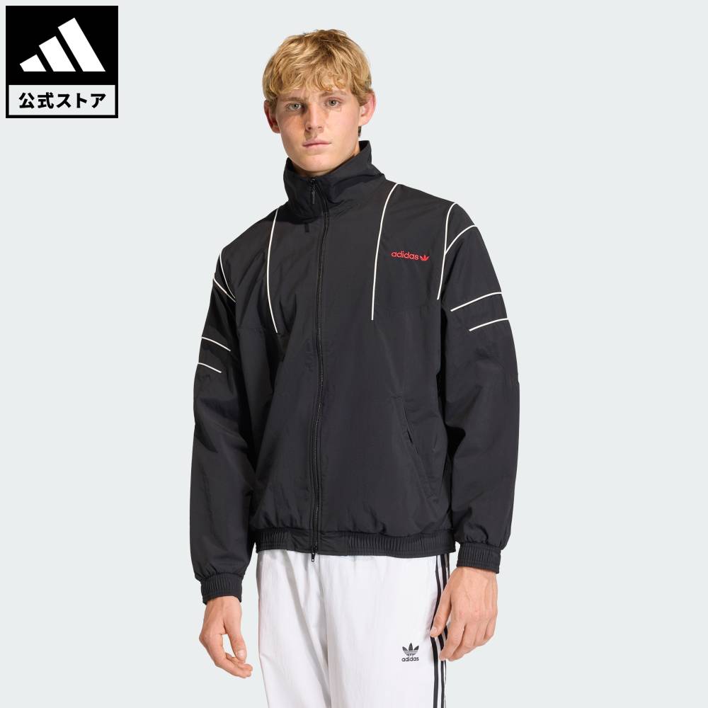 【公式】アディダス adidas 返品可 ライフスタイル カットライン トラックトップ オリジナルス メンズ ウェア・服 トラックスーツ 黒 ブラック KE0096