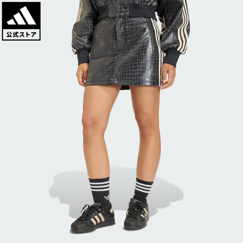 乐天商城 - 【ポイント20倍 5/9 20:00～5/20 23:59】 【公式】アディダス adidas 返品可 ライフスタイル プレザー ミニ スカート オリジナルス レディース ウェア・服 スカート 黒 ブラック KE5034 【PT】