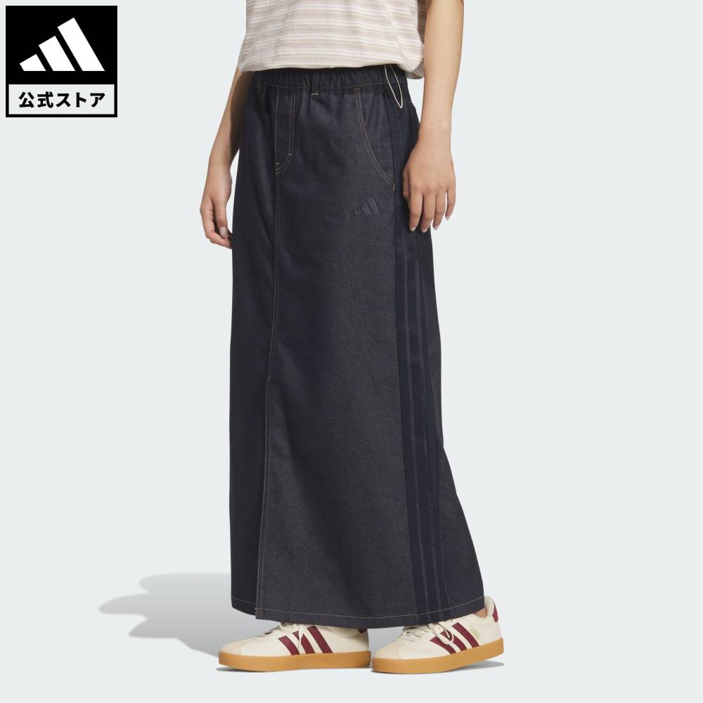 [공식] 아디다스 adidas 반품 가능 라이프 스타일 스타디움 크롬 데님 루즈핏 스커트 스포츠웨어 레이디스 웨어 옷 스커트 블루 블루 KF8216