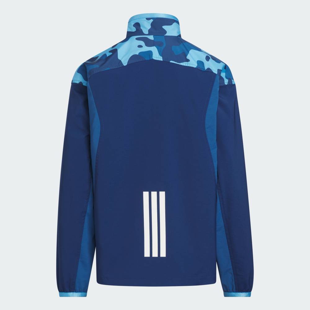 【公式】アディダス adidas 返品可 ライフスタイル エッセンシャルズ カモ パック レギュラーフィット ライト ウーブン トラックトップ スポーツウェア キッズ／子供用 ウェア・服 ジャージ 青 ブルー KF9003 3