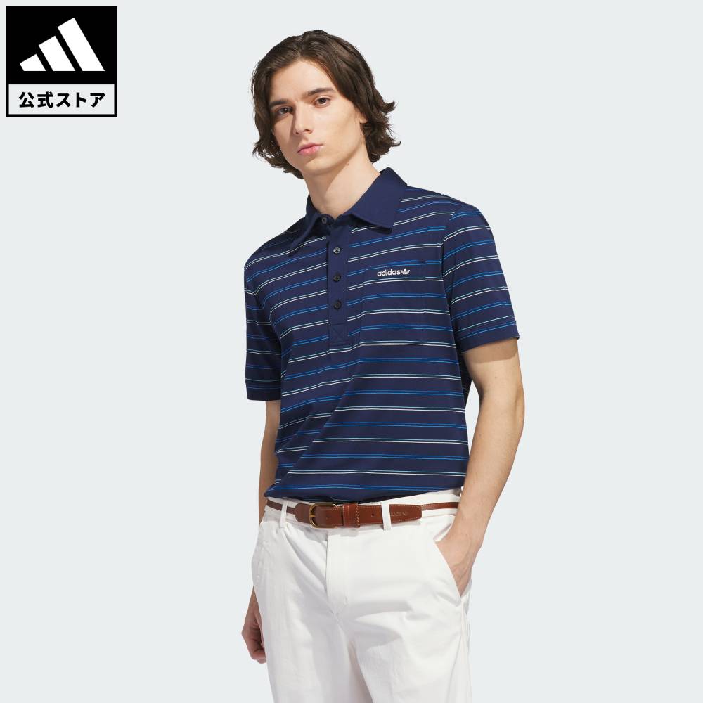 【ポイント10倍 08/22 00:00～08/27 09:59】 【公式】アディダス adidas 返品可 ゴルフ オリジナルス アーカイブ ストライプ ポロ パフォーマンス メンズ ウェア・服 ポロシャツ 青 ブルー KH4304 【PTU】