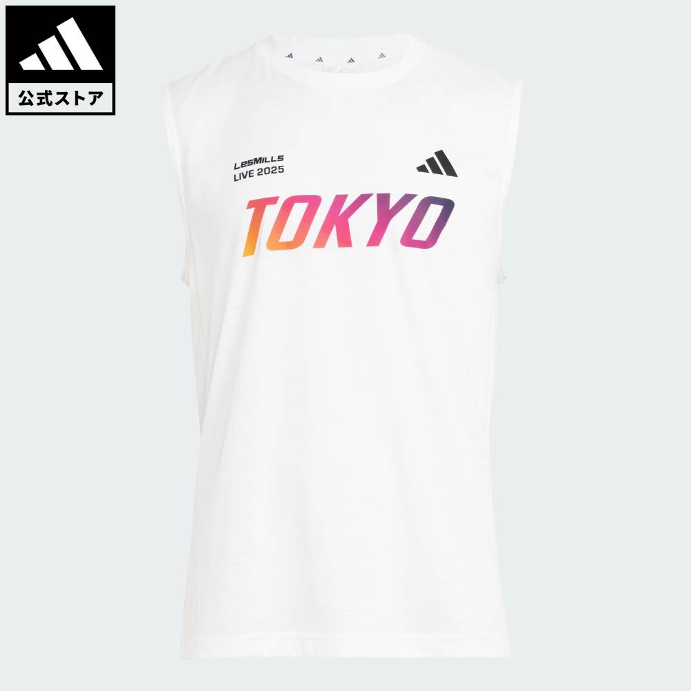 乐天商城 - 【公式】アディダス adidas ジム・トレーニング LES MILLS LIVE TOKYO イベント タンク パフォーマンス ユニセックス ウェア・服 Tシャツ 白 ホワイト KL3861