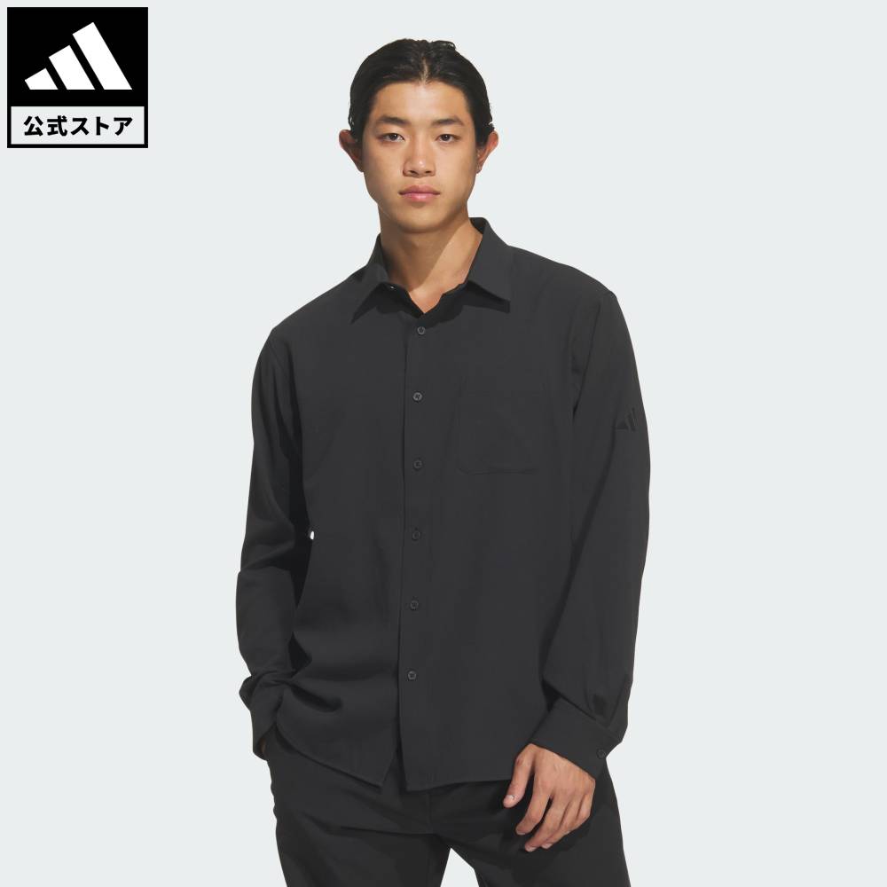 【ポイント20倍 2/19 0:00～2/23 23:59】 【公式】アディダス adidas 返品可 ライフスタイル プレミアム レギュラーフィット 長袖 ボタンダウン シャツ スポーツウェア メンズ ウェア・服 シャツ 黒 ブラック KS1184 【PT】