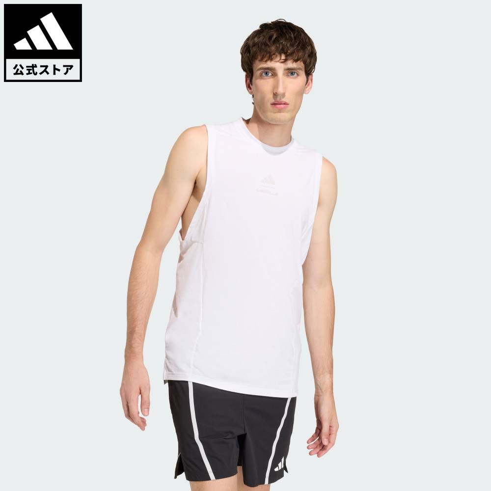 【公式】アディダス adidas 返品可 ジム・トレーニング Les Mills グラフィック タンクトップ パフォーマンス メンズ ウェア・服 Tシャツ 白 ホワイト KS5926