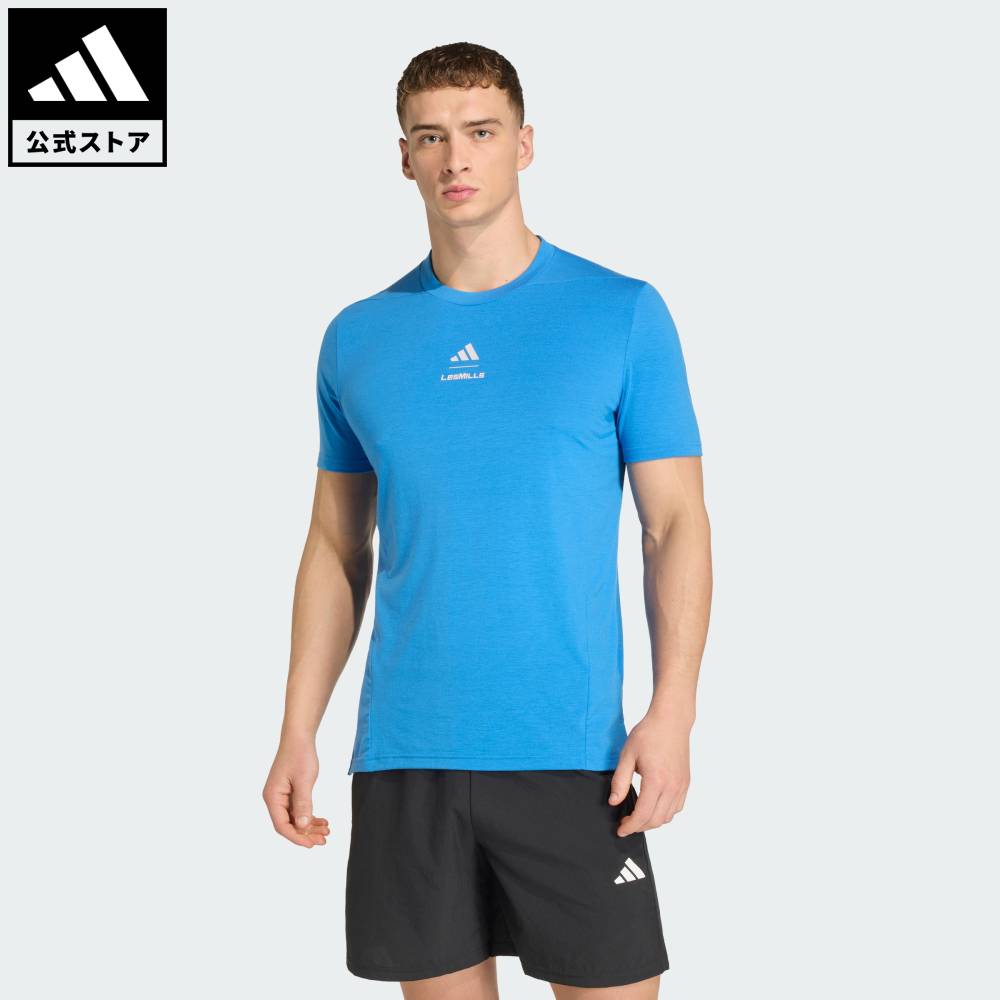 乐天商城 - 【公式】アディダス adidas 返品可 ジム・トレーニング Les Mills グラフィック 半袖Tシャツ パフォーマンス メンズ ウェア・服 Tシャツ 青 ブルー KS5929