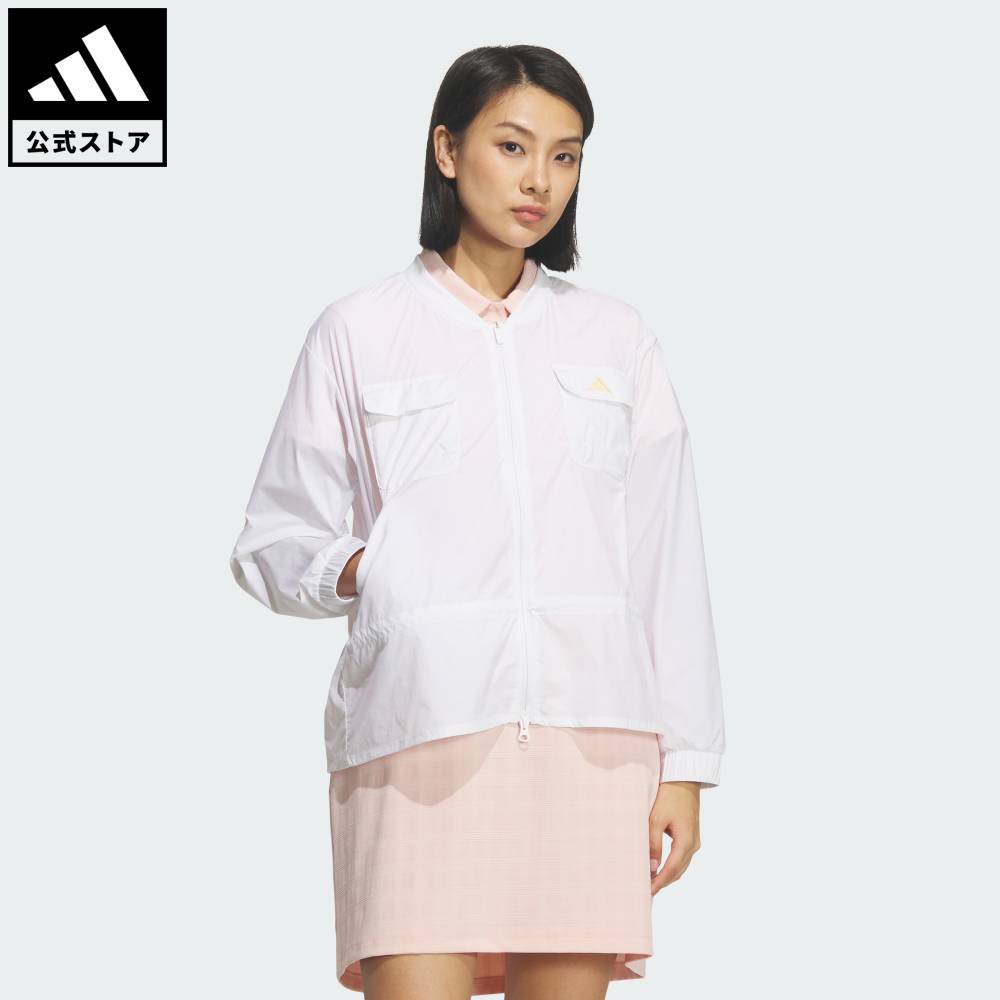 【公式】アディダス adidas 返品可 ゴルフ 防風性フルジップ軽量ジャケット パフォーマンス レディース ウェア・服 ジャケット 白 ホワイト KA4309