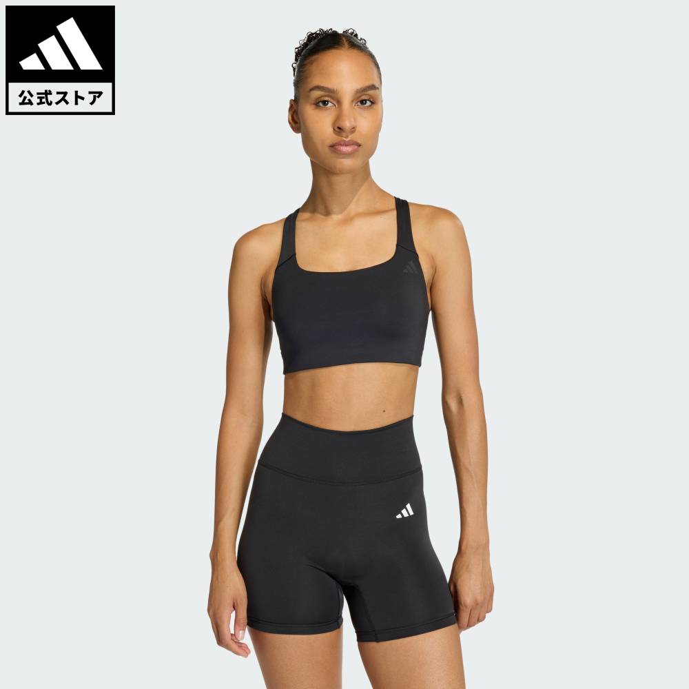 Sportswear - 【ポイント20倍 5/9 20:00～5/20 23:59】 【公式】アディダス adidas 返品可 ジム・トレーニング Optimeワークアウト ミディアム サポート ブラ パフォーマンス レディース ウェア・服 スポーツブラ 黒 ブラック KD6686 【PT】