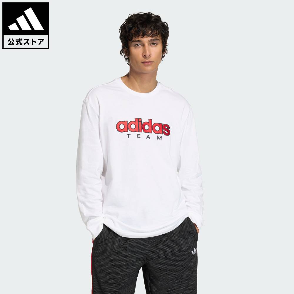 【公式】アディダス adidas 返品可 ライフスタイル GFX 長袖 Tシャツ オリジナルス メンズ ウェア・服 Tシャツ 白 ホワイト KE0122