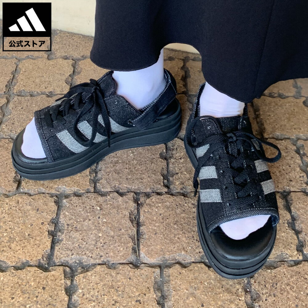 乐天商城 - 【公式】アディダス adidas 返品可 ライフスタイル ガゼル ボールド サンダル / GAZELLE BOLD SANDALS オリジナルス ユニセックス シューズ・靴 サンダル＆ビーチサンダル 黒 ブラック KI0007