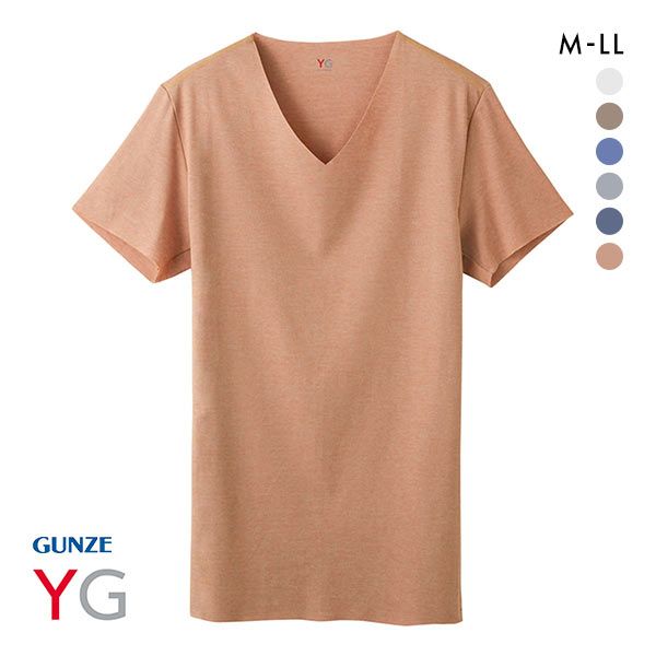 20％OFF【メール便(15)】 グンゼ GUNZE ワイジー YG カットオフ CUT OFF クールタイプ VネックTシャツ COOL メンズ ADIEU 全6色 M-LL