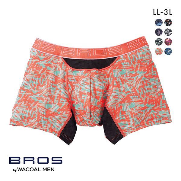 ブロス パンツ メンズ 【20%OFF・お買い物マラソン】【メール便(7)】 ブロス バイ ワコールメン BROS by WACOAL MEN AIR VENT BOXERS フロント快適グラマラス ボクサーパンツ LL 前閉じ 吸汗速乾 メンズ ADIEU 全8色 LL-3L ev_sp