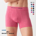  グンゼ GUNZE ボディワイルド BODYWILD ボクサーパンツ メンズ 前とじ 立体成型 メランジ調 ADIEU 全11色 M-LL