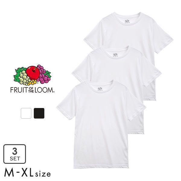フルーツオブザルーム FRUIT OF THE LOOM 3P クルーネック Tシャツ 3枚組 メンズ 定番 パックT ADIEU