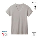 20%OFF【メール便(20)】 グンゼ GUNZE ワイジー YG ネクストラ NextRA+ DRY∞DEO Vネック Tシャツ メンズ 半袖 綿100% 吸汗速乾 汗臭ケア ADIEU 全3色 M-3L