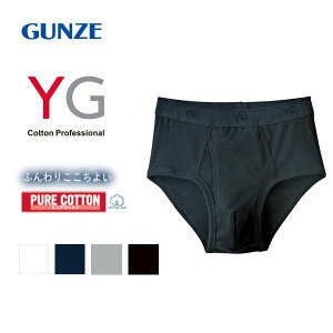 10％OFF【メール便(15)】 グンゼ GUNZE ワイジー YG コットン100％ スタンダードブリーフ 前あき メンズ 定番 ベーシック オールシーズン ADIEU 全4色 M-LL