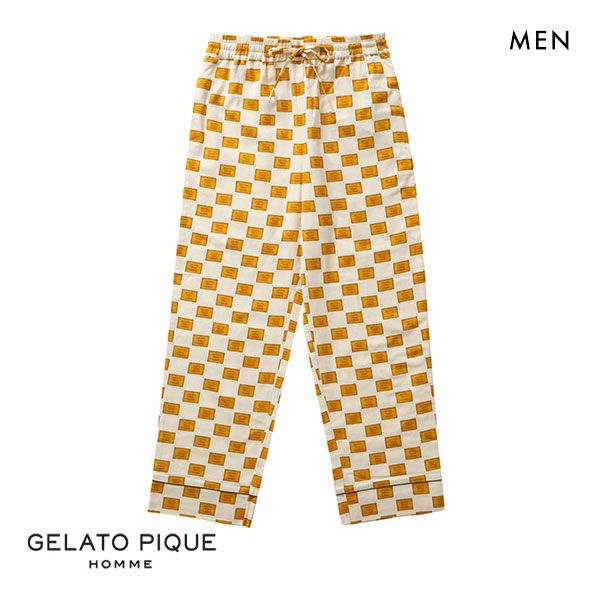 ジェラートピケ パジャマ メンズ 41％OFF ジェラートピケ オム GELATO PIQUE メンズ【HOMME】ビスケット柄パジャマロングパンツ ジェラピケ パジャマ ルームウェア ADIEU M-L