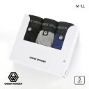 アンダーワンダー UNDER WONDER ギフトボックス入り ボクサーパンツ 3枚セット メンズ 前閉じ ADIEU 全8色 M-LL