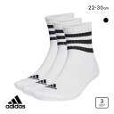 20％OFF アディダス adidas スリーストライプ クォーターレングス 靴下 レディース メンズ 3足組 ユニセックス 22-24cm 25-27cm 28-30cm ADIEU 全2色 22-24cm-28-30cm