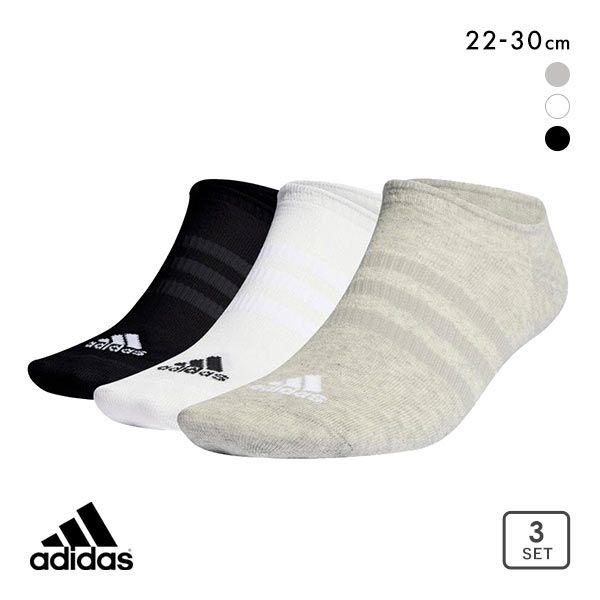 10％OFF【メール便(15)】 アディダス adidas ノーショー ソックス 3足組 ユニセックス 男女兼用 レディース メンズ 靴下 22-24cm 25-27cm 28-30cm ADIEU 全3色 22-24cm-28-30cm