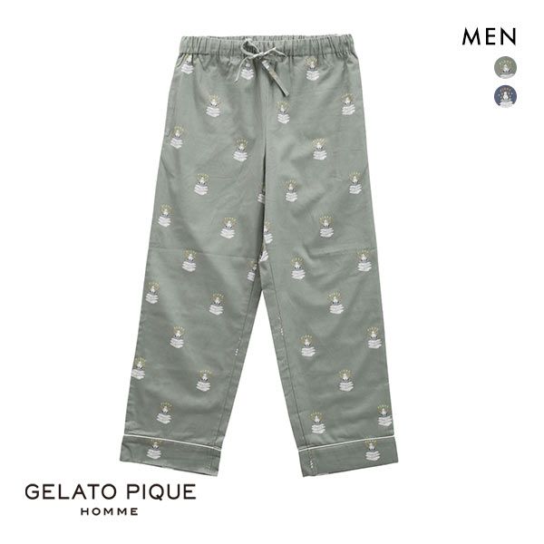 ジェラートピケ パジャマ メンズ 30％OFF ジェラートピケ オム GELATO PIQUE HOMME メンズ 【HOMME】 スリープベア柄ロングパンツ ジェラピケ パジャマ ルームウェア ADIEU 全2色 M-L