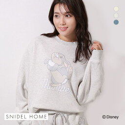 スナイデルホーム パジャマ レディース 25％OFF スナイデルホーム SNIDEL HOME 【ユニセックス】【Bambi】ミス・バニー&とんすけ プリントスウェットプルオーバー パジャマ ADIEU 全3色