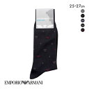 【メール便(10)】 エンポリオ・アルマーニ EMPORIO ARMANI Dress マンガベア＆イーグル メンズソックス 靴下 クルー丈 ビジネス メンズ 綿混 紳士 ADIEU 全4色