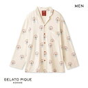 ジェラートピケ パジャマ メンズ ジェラートピケ オム GELATO PIQUE メンズ 【HOLIDAY】【HOMME】スノードームベア柄シャツ ジェラピケ パジャマ ルームウェア ADIEU M-L