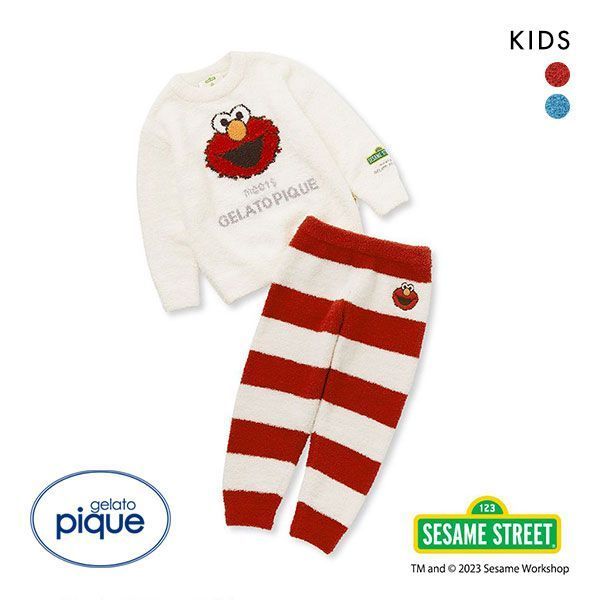 ジェラートピケ キッズアンドベイビー gelato pique Kids＆Baby 【SESAME STREET】【KIDS】ジャガードプルオーバー&ロングパンツセット ジェラピケ ADIEU 全2色 XXS-S