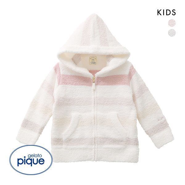 ジェラートピケ キッズアンドベイビー gelato pique Kids＆Baby 【KIDS】ベビモコ5ボーダーパーカ ジェラピケ パジャマ ルームウェア ADIEU 全2色 XXS-M