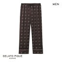 ジェラートピケ オム GELATO PIQUE メンズ 【Bitter】【HOMME】サテンロングパンツ ジェラピケ ルームウェア パジャマ ADIEU M-L