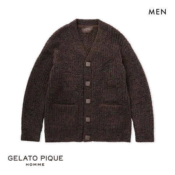 楽天SHIROHATO ADIEUジェラートピケ オム GELATO PIQUE メンズ 【Bitter】【HOMME】べビモコメランジリブカーディガン ジェラピケ パジャマ ルームウェア ADIEU M-L