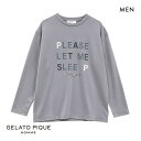 ジェラートピケ パジャマ メンズ ジェラートピケ オム GELATO PIQUE メンズ 【HOMME】インレイロゴロングTシャツ ジェラピケ パジャマ ルームウェア ADIEU M-L